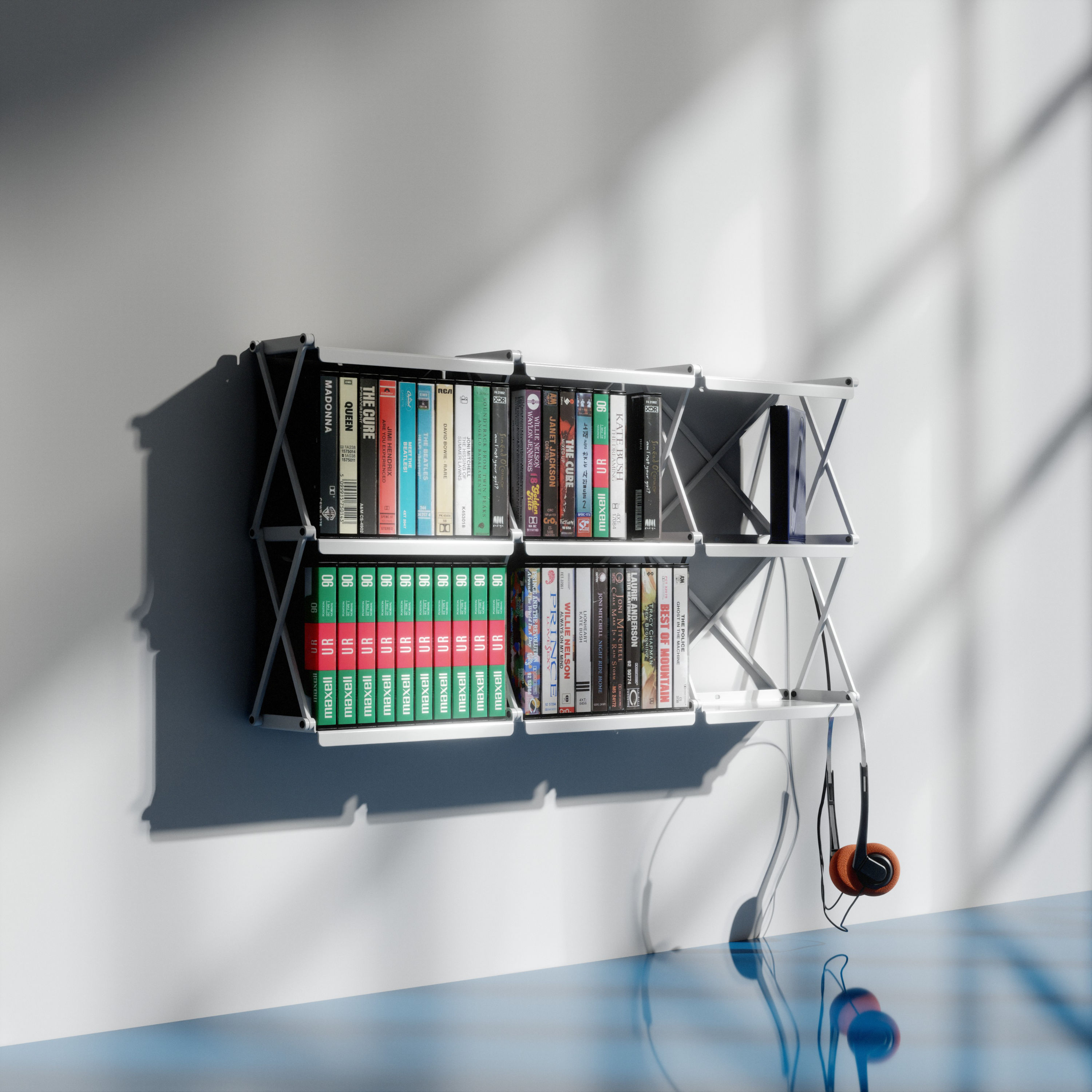 Outdoor showcase of a 2x2 cassetteshelf