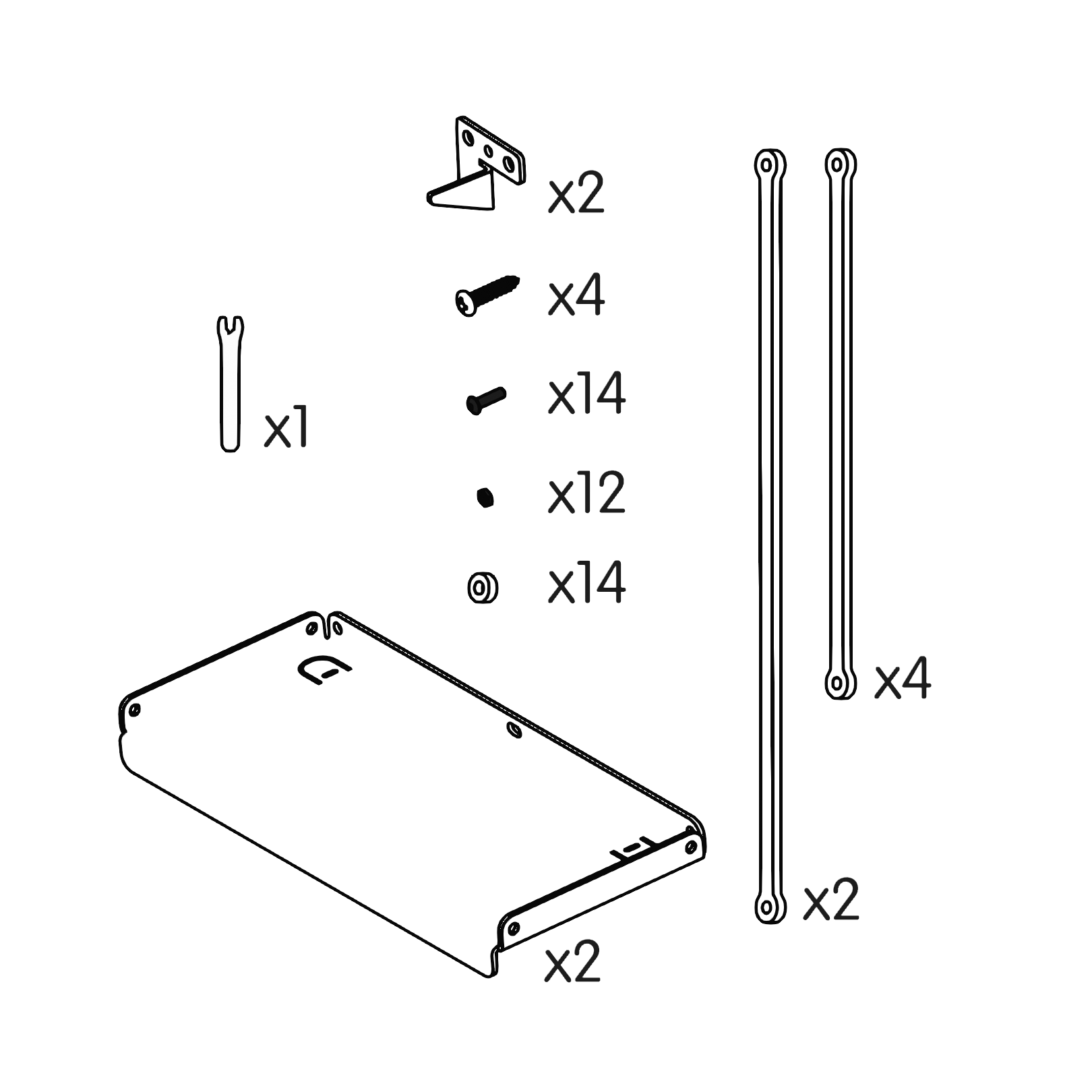 Cassette capacity diagram for a 1x1 cassette shelf